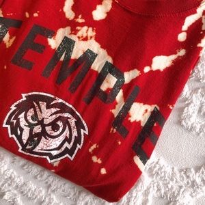 Hand Bleach Dyed Champion Shirt- Temple U